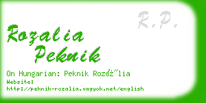 rozalia peknik business card